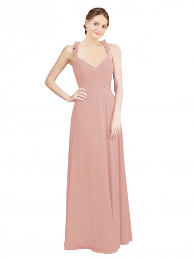 A-Linien Chiffon Lange Brautjungfernkleider Online
