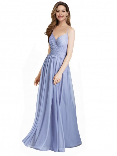 A-Linien Chiffon Spitze Lange Brautjungfernkleider Online