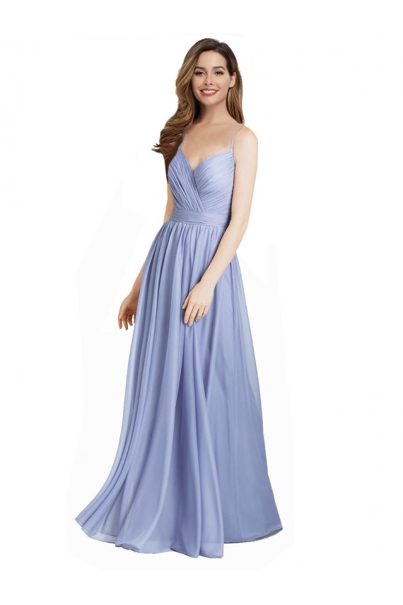 A-Linien Chiffon Spitze Lange Brautjungfernkleider Online