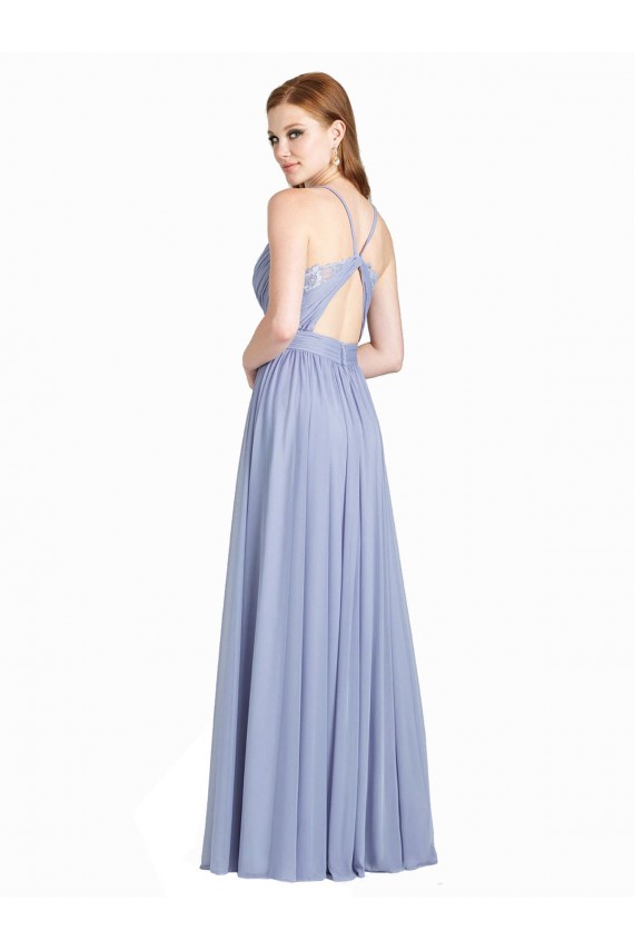 A-Linien Chiffon Spitze Lange Brautjungfernkleider Online