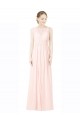 A-Linien Jewel Chiffon Lange Brautjungfernkleider Online