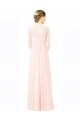 A-Linien Jewel Chiffon Lange Brautjungfernkleider Online