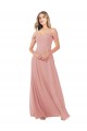 A-Linien Off-Schulter Chiffon Lange Brautjungfernkleider Online