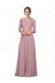 A-Linien Off-Schulter Chiffon Spitze Lange Brautjungfernkleider / Abiballkleider Online