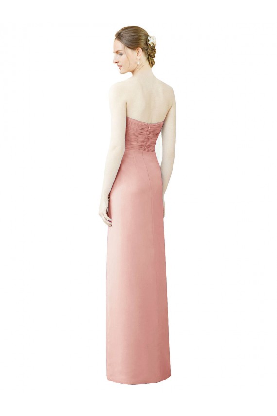 A-Linien Trägerlos Chiffon Lange Brautjungfernkleider Online