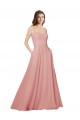 A-Linien Trägerlos Chiffon Lange Brautjungfernkleider Online