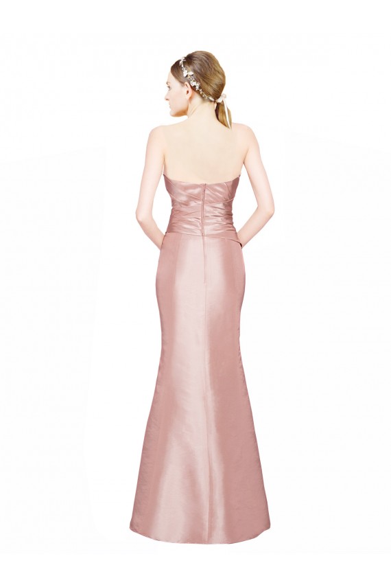 A-Linien Trägerlos Stretch-Satin Lange Formale Brautjungfernkleider / Abendkleider / Abiballkleider Online