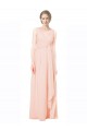 A-Linien V-Ausschnitt Chiffon Lange Brautjungfernkleider Online