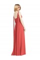 A-Linien V-Ausschnitt Chiffon Lange Brautjungfernkleider Online