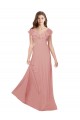 A-Linien V-Ausschnitt Chiffon Lange Brautjungfernkleider Online