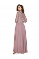 A-Linien V-Ausschnitt Chiffon Lange Brautjungfernkleider / Abiballkleider Online