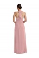 Altrosa A-Linien Neckholder Chiffon Lange Brautjungfernkleider Online