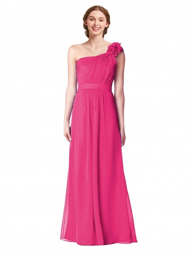 Azalee A-Linien Eine-Schulter Chiffon Lange Brautjungfernkleider Online