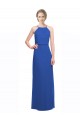 Blau 135 A-Linien Spaghetti-Träger Chiffon Lange Brautjungfernkleider Online