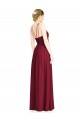 Burgunderrot A-Linien Neckholder Chiffon Lange Brautjungfernkleider Online