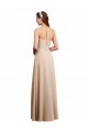 Champagner A-Linien Neckholder Chiffon Lange Brautjungfernkleider Online