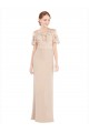 Champagner A-Linien Off-Schulter Chiffon Spitze Lange Brautjungfernkleider / Abiballkleider Online