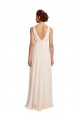 Creme Rosa A-Linien Stehkragen Ausschnitt Chiffon Lange Brautjungfernkleider Online