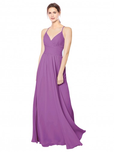 Dahlie A-Linien Chiffon Lange Brautjungfernkleider Online
