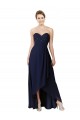 Dunkelmarine A-Linien Chiffon Lange Brautjungfernkleider Online