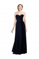 Dunkelmarine A-Linien Chiffon Lange Brautjungfernkleider Online