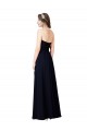 Dunkelmarine A-Linien Chiffon Lange Brautjungfernkleider Online