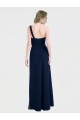 Dunkelmarine A-Linien Eine-Schulter Chiffon Lange Brautjungfernkleider Online