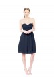 Dunkelmarine A-Linien Knielang Chiffon Kurze Brautjungfernkleider / Cocktailkleider / Heimkehr Kleider Online
