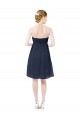 Dunkelmarine A-Linien Knielang Chiffon Kurze Brautjungfernkleider / Cocktailkleider / Heimkehr Kleider Online