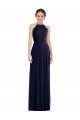 Dunkelmarine A-Linien Neckholder Chiffon Lange Brautjungfernkleider Online
