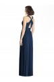 Dunkelmarine A-Linien V-Ausschnitt Chiffon Lange Brautjungfernkleider Online