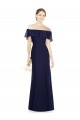 Dunkelmarine Trompete Off-Schulter Chiffon Lange Brautjungfernkleider Online