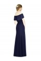 Dunkelmarine Trompete Off-Schulter Chiffon Lange Brautjungfernkleider Online