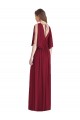 Dunkelmarine Trompete V-Ausschnitt Chiffon Lange Brautjungfernkleider Online