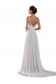 Elfenbein A-Linien Kapelle-schleppe Chiffon Klassisch Boho Brautkleider Online