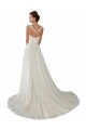 Elfenbein A-Linien Kapelle-schleppe Chiffon Spitze Brautkleider Online