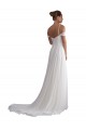 Elfenbein A-Linien Off-Schulter Sweep Zug Chiffon Strand Brautkleider Online