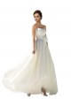 Elfenbein A-Linien Trägerlos Chiffon Brautkleider Online