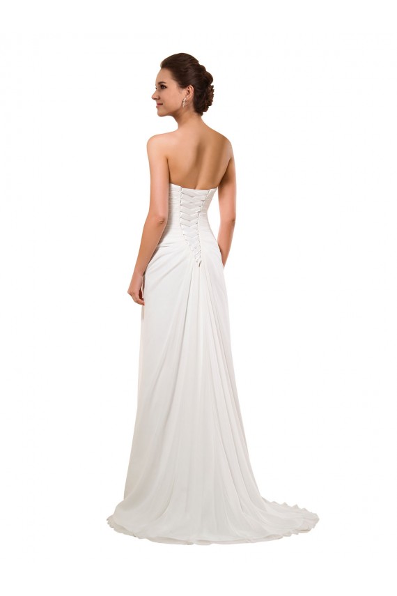 Elfenbein Etui Kapelle-schleppe Chiffon Brautkleider Online