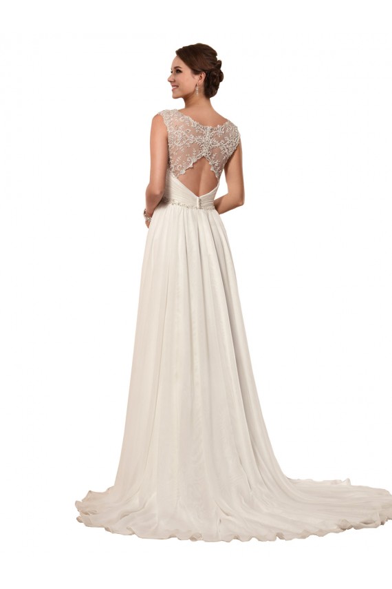 Elfenbein Etui Kapelle-schleppe Chiffon Brautkleider Online