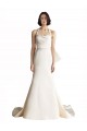 Elfenbein Meerjungfrau Neckholder Kapelle-schleppe Satin Strand Brautkleider Online