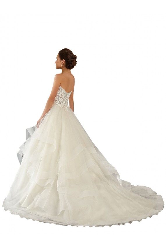 Elfenbein Prinzessin Kapelle-schleppe Satin Tüll Spitze Brautkleider Online