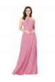 Hautrosa A-Linien Neckholder Chiffon Lange Brautjungfernkleider / Abiballkleider Online
