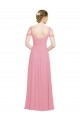 Hautrosa A-Linien Off-Schulter Chiffon Lange Brautjungfernkleider Online
