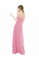 Hautrosa A-Linien Off-Schulter Chiffon Lange Brautjungfernkleider Online