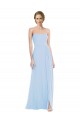 Helles Himmelblau A-Linien Chiffon Lange Brautjungfernkleider Online