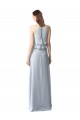 Helles Himmelblau A-Linien Neckholder Chiffon Lange Brautjungfernkleider Online