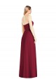 Hot Rosa Trompete V-Ausschnitt Trägerlos Chiffon Lange Brautjungfernkleider Online