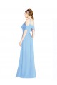 Immergrün A-Linien Neckholder Chiffon Lange Brautjungfernkleider Online