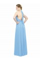 Immergrün A-Linien Neckholder Chiffon Lange Brautjungfernkleider Online